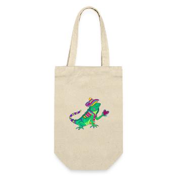 Loving iguana with sombrero and heart - Gift Bag for Bottles - nature - Front