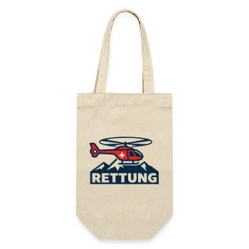 Rettungshubschrauber Logo - Geschenkbeutel für Flaschen - Natur - Vorne