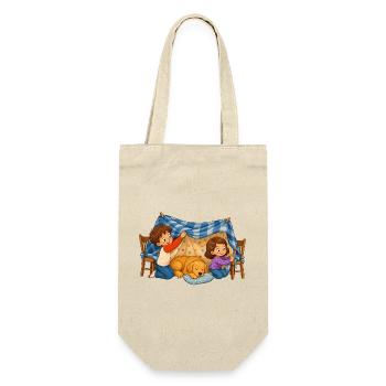 Grotte de couvertures pour enfants avec motif câlin de chien - Sac à bouteille - nature - Devant