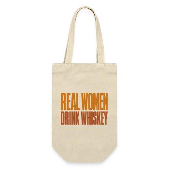 De vraies femmes buvant du whisky - Chemise drôle - Sac à bouteille - nature - Devant