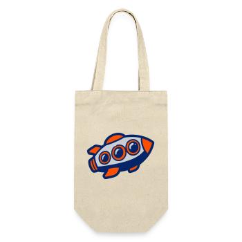 Space Rocket Illustration - Gift Bag for Bottles - nature - Front