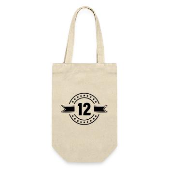 12_zahl - Gift Bag for Bottles - nature - Front