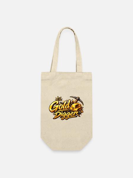 Gold Digger Glanzmotiv - Geschenkbeutel für Flaschen - Natur