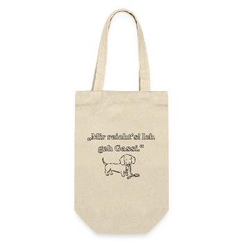 Mir reichts Ich geh Gassi - Geschenkbeutel für Flaschen - Natur - Vorne