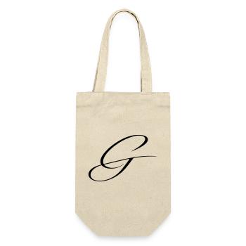 Name mit Anfangsbuchstabe G Greta Gabriel - Geschenkbeutel für Flaschen - Natur - Vorne