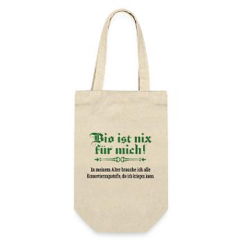 Bio ist nix für mich - Geschenkbeutel für Flaschen - Natur - Vorne