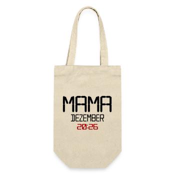 Geburt Baby, Dezember 2026 Mama - Geschenkbeutel für Flaschen - Natur - Vorne