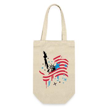 amerikanische Flagge und Freiheitsstatue - Geschenkbeutel für Flaschen - Natur - Vorne