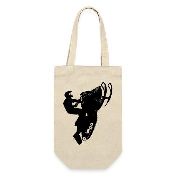 Snowmobil, Snowboarder, Freestyle - Geschenkbeutel für Flaschen - Natur - Vorne