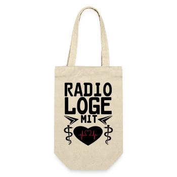 Radiologe mit Herz Geschenk - Geschenkbeutel für Flaschen - Natur - Vorne