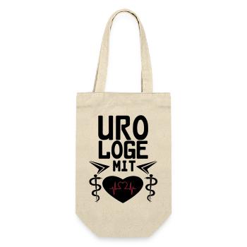 Urologe mit Herz Geschenk - Geschenkbeutel für Flaschen - Natur - Vorne