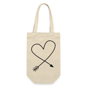 Heart Arrow für alle, die ein bisschen Liebe suchen - Geschenkbeutel für Flaschen - Natur - Vorne