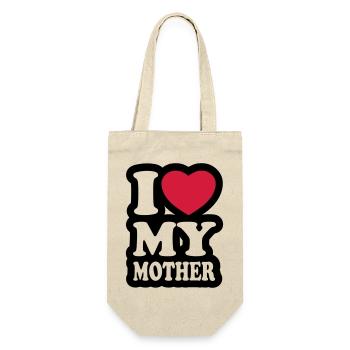 I love my mother - Geschenkbeutel für Flaschen - Natur - Vorne