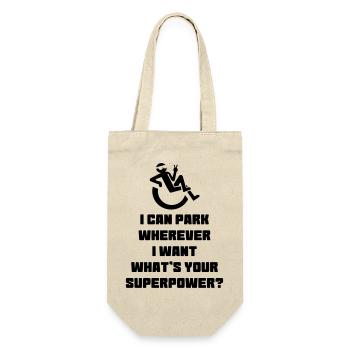 A wheelchair user is allowed to park anywhere # - Gift Bag for Bottles - nature - Front