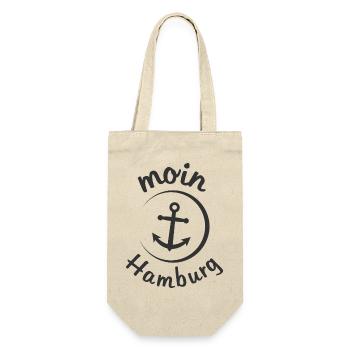 moin Hamburg Anker Symbol See Fische Stadtlogo - Geschenkbeutel für Flaschen - Natur - Vorne