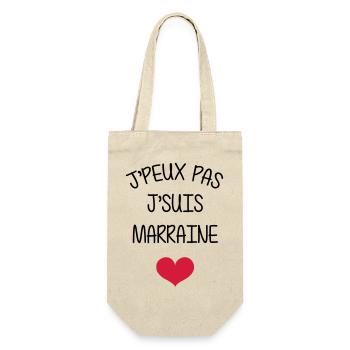 Marraine Parrain Bébé Naissance Tante Amour - Sac à bouteille - nature - Devant