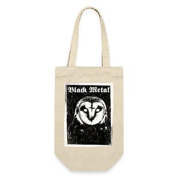 Black Metal Eule - Geschenkbeutel für Flaschen - Natur - Vorne