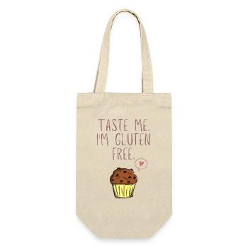 Taste me I'm gluten free - Geschenkbeutel für Flaschen - Natur - Vorne