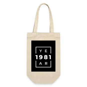 Design typographique années 80 en noir et blanc - Sac à bouteille - nature - Devant