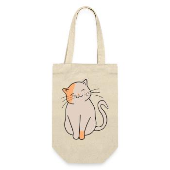 Katze - Geschenkbeutel für Flaschen - Natur - Vorne