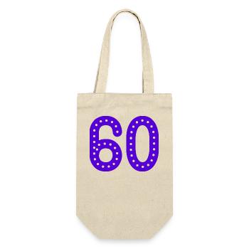 60 YEARS. 60TH ANNIVERSARY. BIRTHDAY 60 YEARS. YEAR - Gift Bag for Bottles - nature - Front