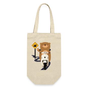 Moped Brown Bear - Gift Bag for Bottles - nature - Front