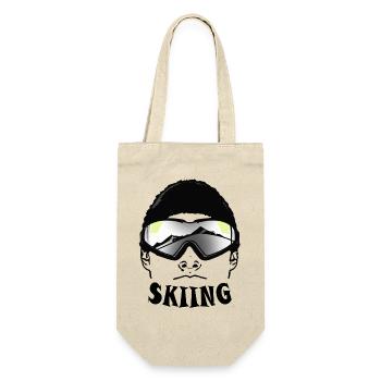 Old Mountain and Authentic Ski Goggles - Gift Bag for Bottles - nature - Front