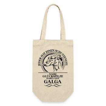 GALGA Schutzengel Hundespruch Windhund Wilsigns - Geschenkbeutel für Flaschen - Natur - Vorne