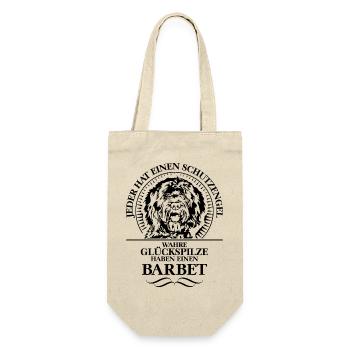 BARBET Schutzengel Hund Hundespruch Wilsigns - Geschenkbeutel für Flaschen - Natur - Vorne