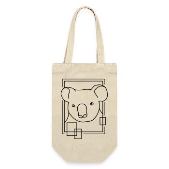 Koala en forme géométrique - Conception d’art au trait - Sac à bouteille - nature - Devant