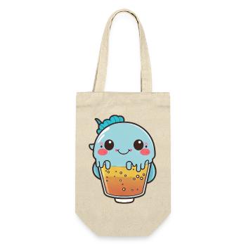 Kawaii Süßer Glücklicher Bunter Fisch Bubble Tee - Geschenkbeutel für Flaschen - Natur - Vorne