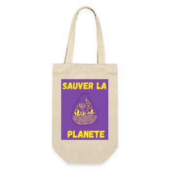 PLANETE. JOUR DE LA TERRE. ECOLOGIE. PLANETE. BIO - Sac à bouteille - nature - Devant