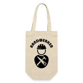 Handwerker Symbol Logo Icon Bauarbeiter Firma Icon - Geschenkbeutel für Flaschen - Natur - Vorne