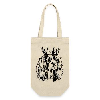 Cavalier King Charles Spaniel Krone Hunde Wilsigns - Geschenkbeutel für Flaschen - Natur - Vorne