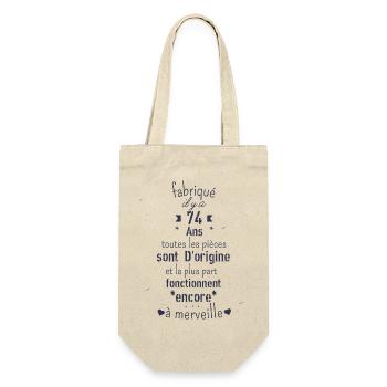 Fabriqué il y a 74 ans - Sac à bouteille - nature - Devant