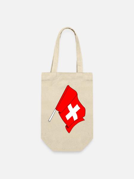 Flagge Schweiz - Geschenkbeutel für Flaschen - Natur