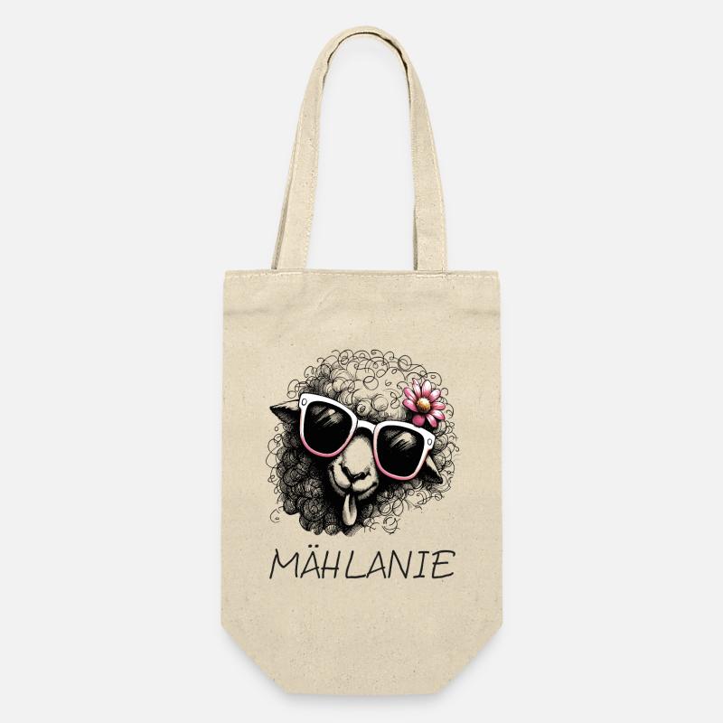 mählanie melanie meli melli schaf name lustig - Geschenkbeutel für Flaschen - Natur