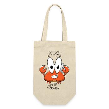 Verspieltes Cartoon-Krabben-Design für Kinderbekleidung - Geschenkbeutel für Flaschen - Natur - Vorne