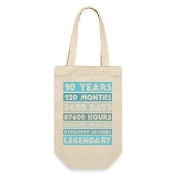 10 Years - Anniversary, Company, Birthday, Wedding - Gift Bag for Bottles - nature - Front