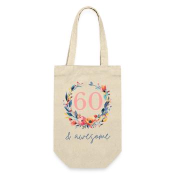 60 & awesome! customizable - Gift Bag for Bottles - nature - Front