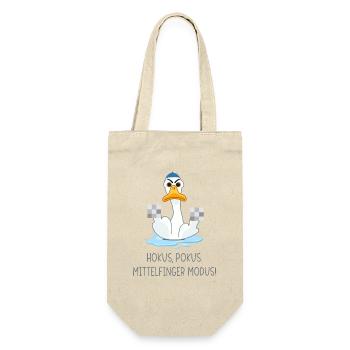 Hokus Pokus Mittelfinger Modus - Geschenkbeutel für Flaschen - Natur - Vorne