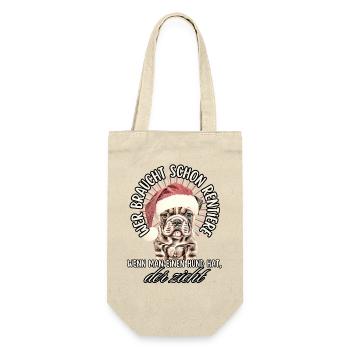 drôle Père Noël Bulldog chiens de Noël - Sac à bouteille - nature - Devant