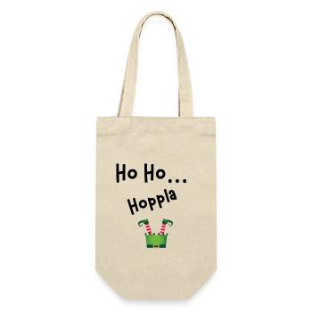 Ho Ho Hoppla - Geschenkbeutel für Flaschen - Natur - Vorne