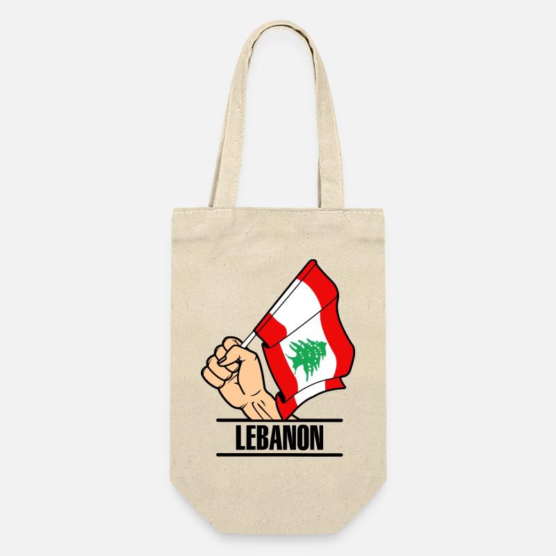 Flagge Libanon faust text LIBANON - Geschenkbeutel für Flaschen - Natur