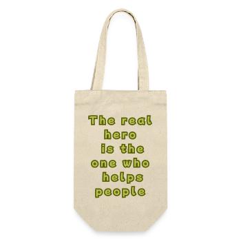 The real hero is the one who helps people - Gift Bag for Bottles - nature - Front