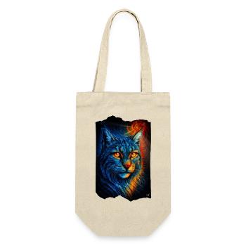 Mystical lynx wildcat in firelight - Gift Bag for Bottles - nature - Front