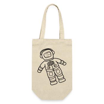 Astronaut Raumfahrer Doodle Weltraumforscher gezeichnet - Geschenkbeutel für Flaschen - Natur - Vorne