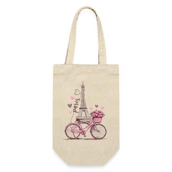 Paris Eiffel Tower Bicycle Hearts Flowers France - Gift Bag for Bottles - nature - Front