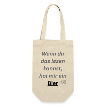 Hol mir Bier - Geschenkbeutel für Flaschen - Natur - Vorne