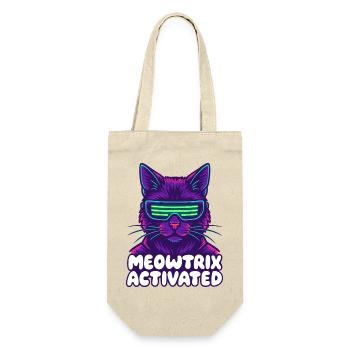 Meowtrix Activated Neon Cat - Geschenkbeutel für Flaschen - Natur - Vorne